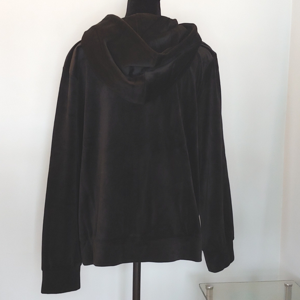 NWT Juicy Couture Black Velour Zip Front Hoodie Women's Size 2X - Picture 6 of 11